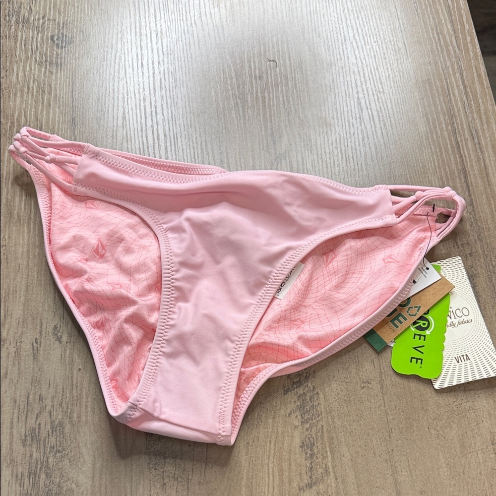 NWTs Volcom medium - Light Pink Bikini Bottom - eco friendly fabric
